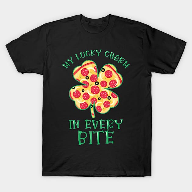 St. Patrick's Day Fast Food Shamrock Pizza Lucky Charm T-Shirt by Tom´s TeeStore